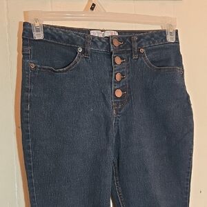 No Boundaries High Rise Dark Blue Jeans With Button Fly